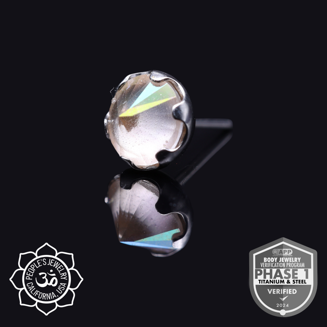 Threadless Titanium Prongs - Frosted Inverted