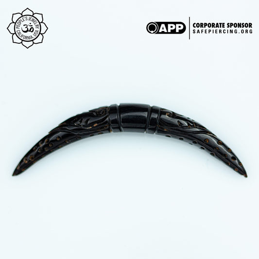Carved Feather Horn Tusks