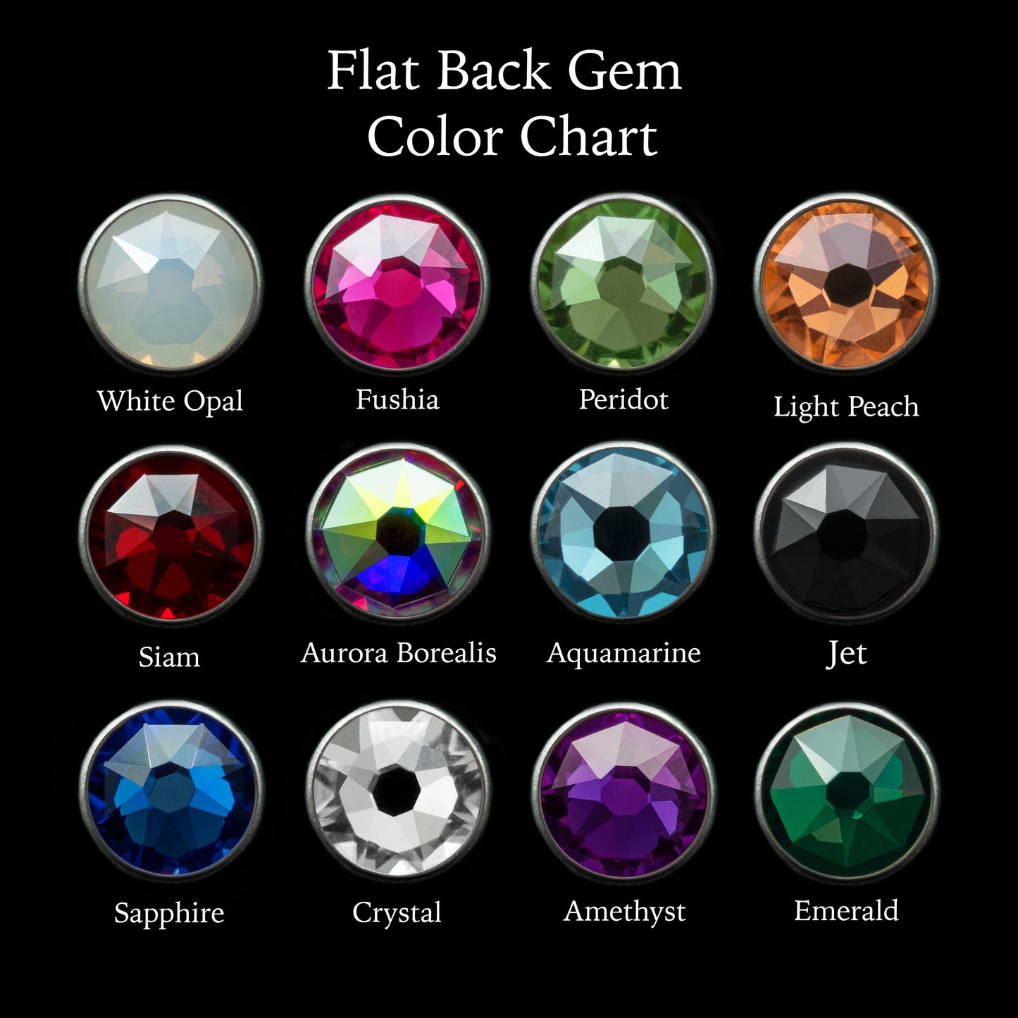 Threaded Titanium Flat-Backed Gems - 4mm