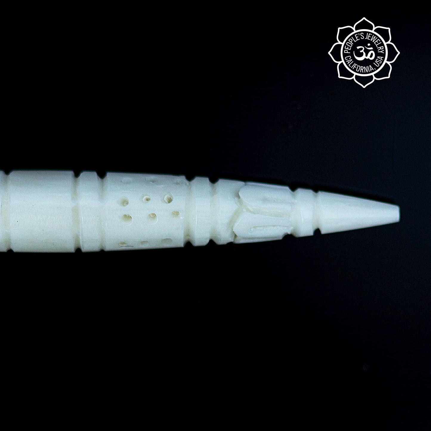 Carved Flower Bone Spike