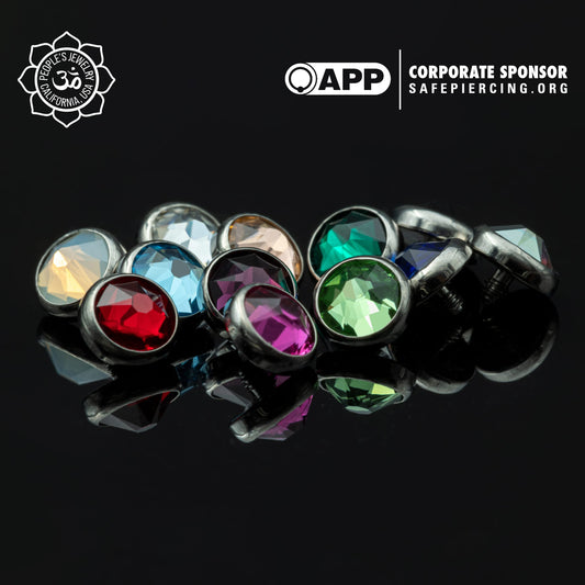 Threaded Titanium Flat-Backed Gems - 4mm