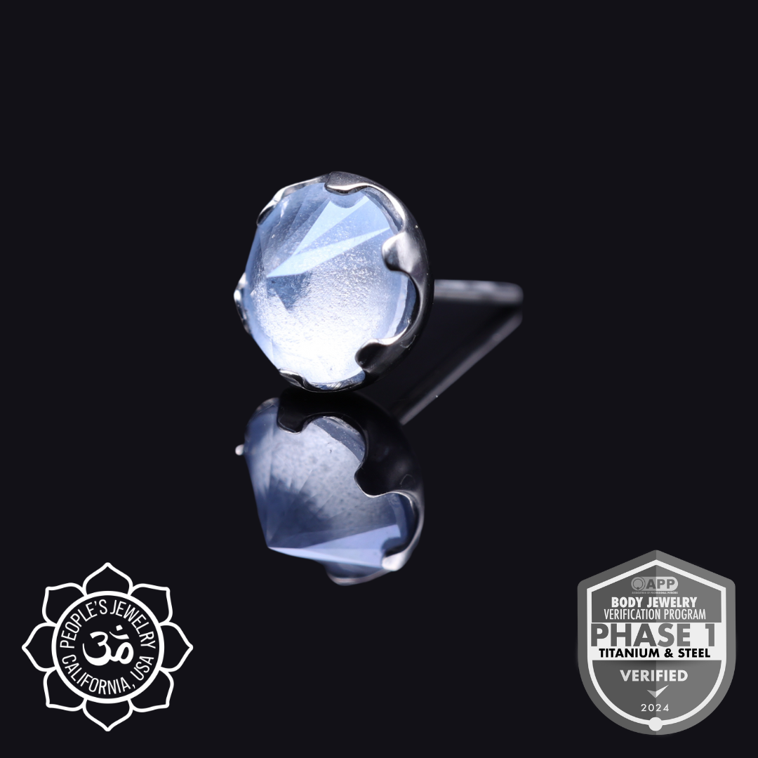 Threadless Titanium Prongs - Frosted Inverted