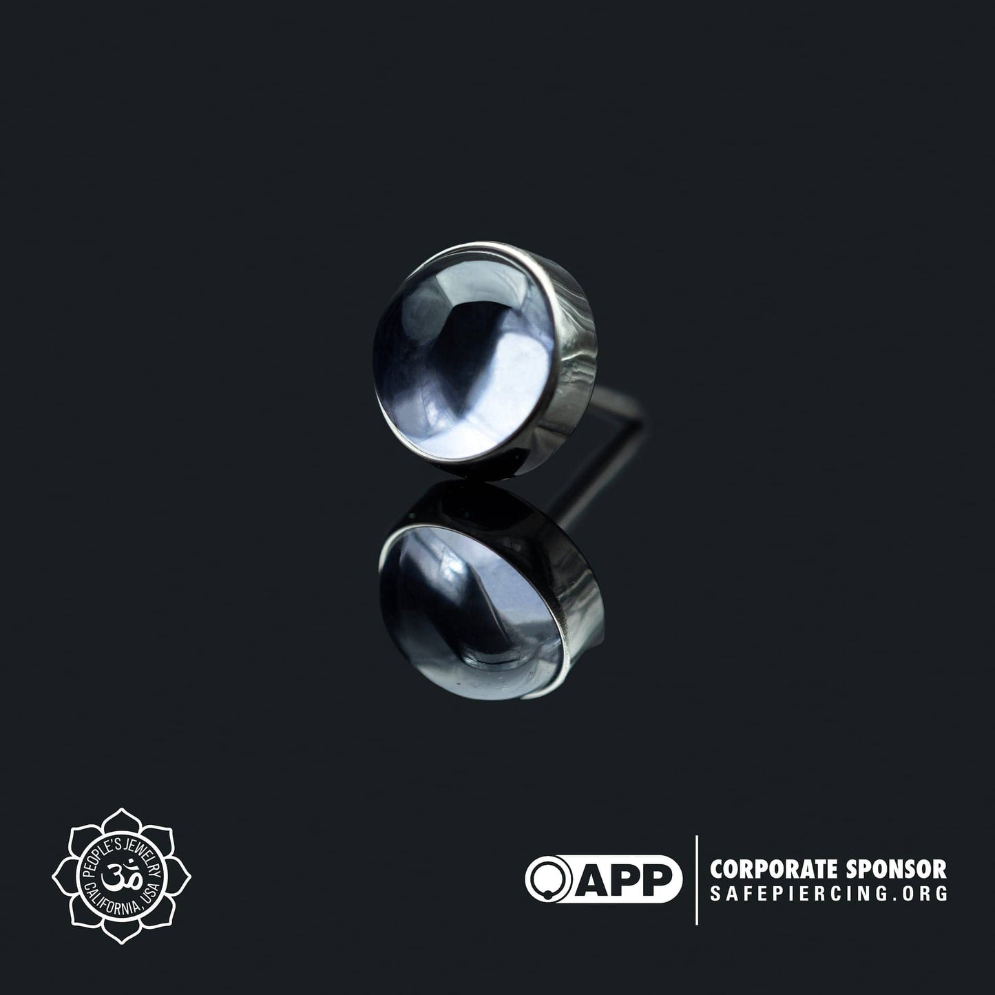 Threadless Titanium Bezel-set Cabochons - (Genuine Sandblasted)