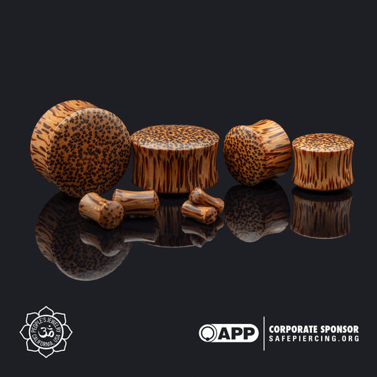 Double Flare Plugs - Red Palm Wood