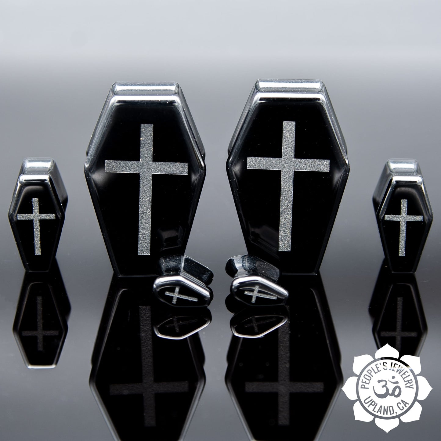 Black Coffins with Cross