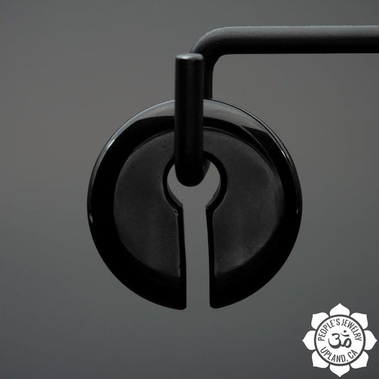 Black Obsidian Round Keyhole Weights