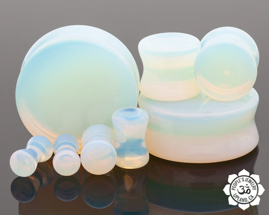 Double Flare Stone Plugs - Opalite