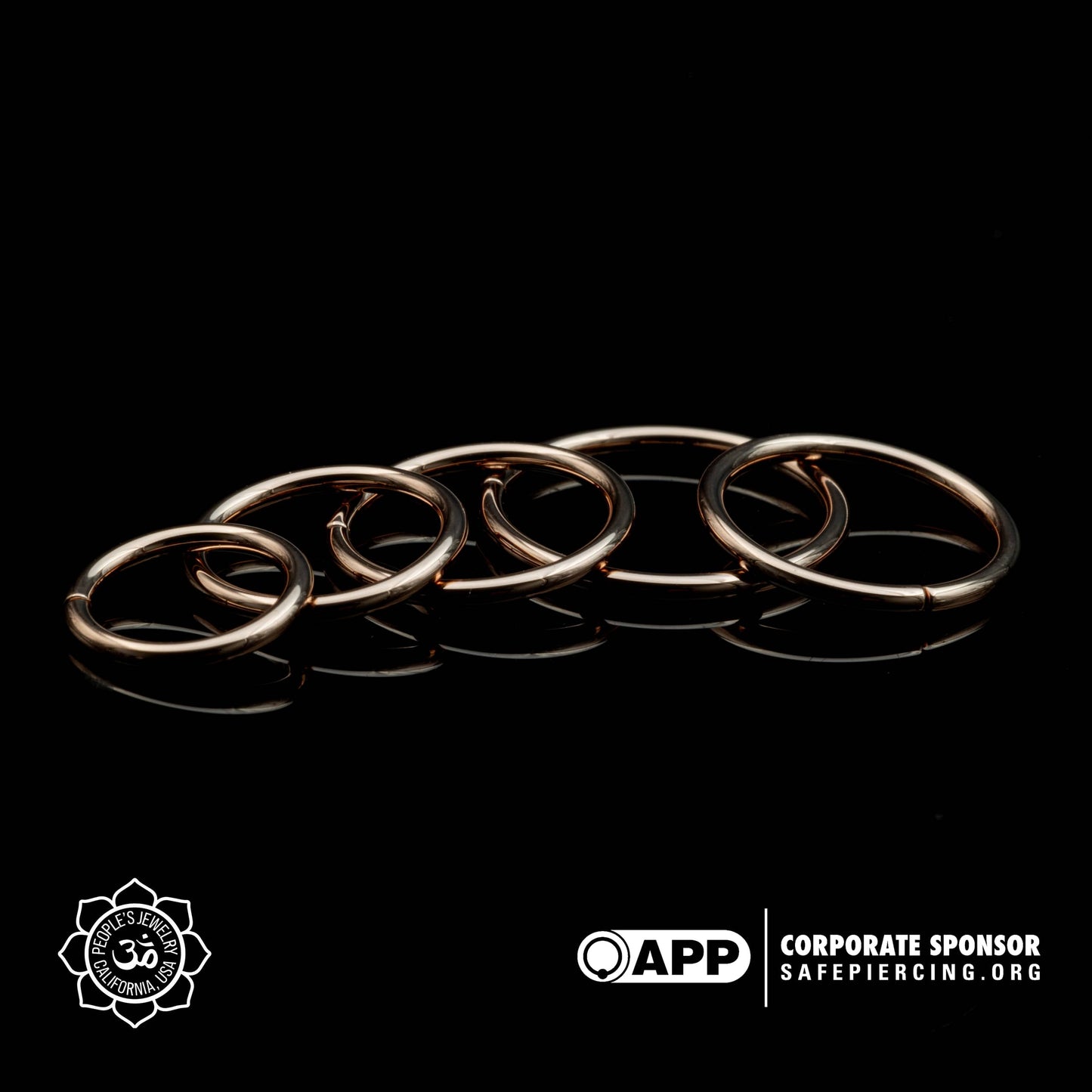 14kt Rose Gold Seam Rings - 18g