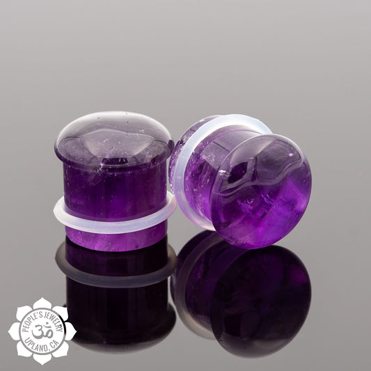 Single Flare Round Front Plugs - Amethyst