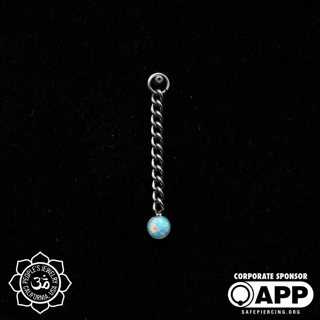 Opal Cabochon Chain Dangles