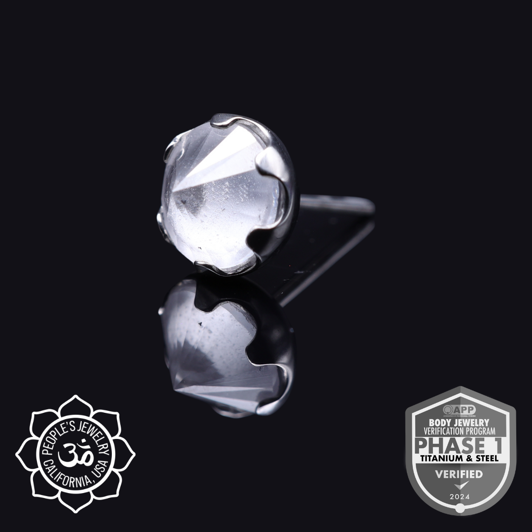 Threadless Titanium Prongs - Frosted Inverted