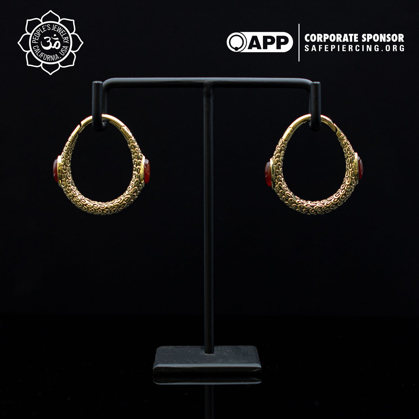 Brass Carnelian Marquise Clicker